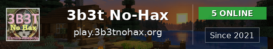 3b3t No-Hax Minecraft server banner