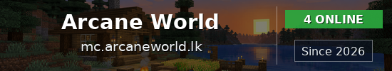 Arcane World Minecraft server banner