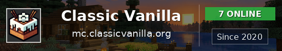 Classic Vanilla Minecraft server banner