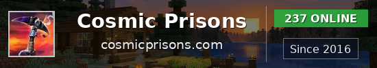 Cosmic Prisons Minecraft server banner