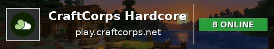 CraftCorps Hardcore Minecraft server banner