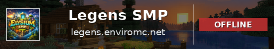 Legens SMP Minecraft server banner
