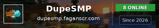 DupeSMP Minecraft server banner