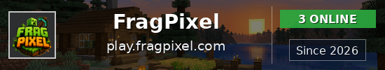 FragPixel Minecraft server banner
