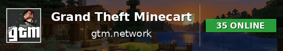 Grand Theft Minecart Minecraft server banner