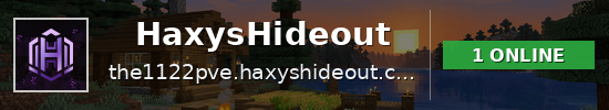 HaxysHideout Minecraft server banner