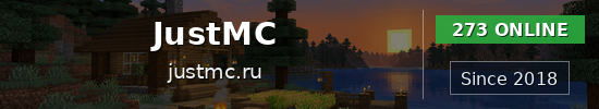 JustMC Minecraft server banner