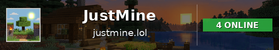 JustMine Minecraft server banner
