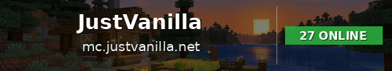 JustVanilla Minecraft server banner