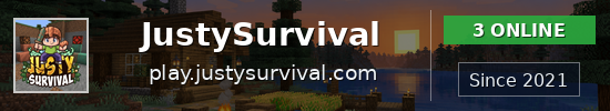 JustySurvival Minecraft server banner