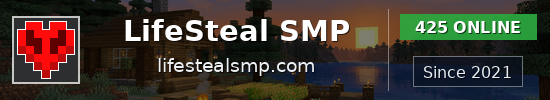 LifeSteal SMP Minecraft server banner