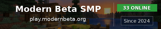 Modern Beta SMP Minecraft server banner