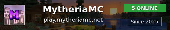MytheriaMC Minecraft server banner