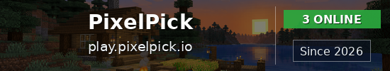 PixelPick Minecraft server banner