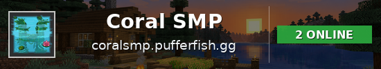 Coral SMP Minecraft server banner