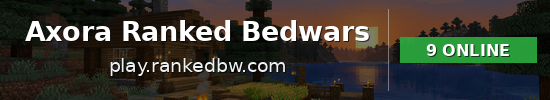 Axora Ranked Bedwars Minecraft server banner
