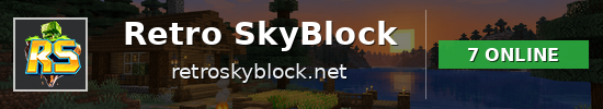 Retro SkyBlock Minecraft server banner