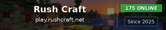 Rush Craft Minecraft server banner