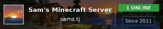 Sam's Minecraft Server Minecraft server banner