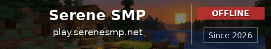 Serene SMP Minecraft server banner