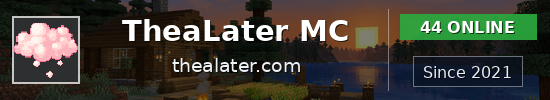 TheaLater MC Minecraft server banner