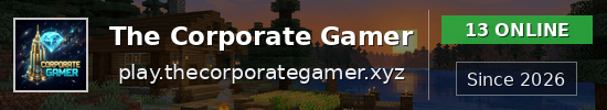 The Corporate Gamer Minecraft server banner