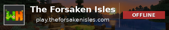 The Forsaken Isles Minecraft server banner