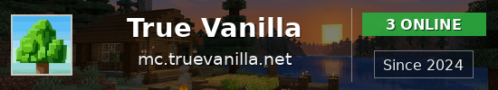 True Vanilla Minecraft server banner