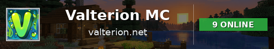 Valterion MC Minecraft server banner