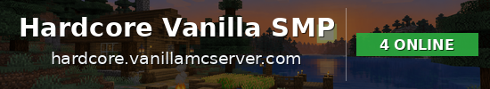Hardcore Vanilla SMP Minecraft server banner