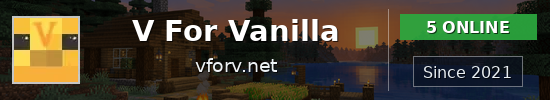 V For Vanilla Minecraft server banner