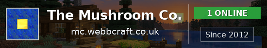 The Mushroom Co. Minecraft server banner