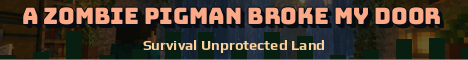 A Zombie Pigman Broke My Door Minecraft server banner