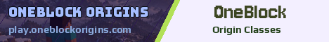 OneBlock Origins Minecraft server banner