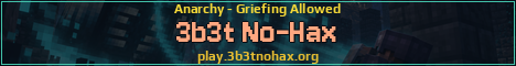 3b3t No-Hax Minecraft server banner