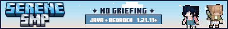 Serene SMP Minecraft server banner