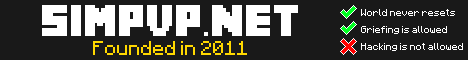SimPvP Minecraft server banner