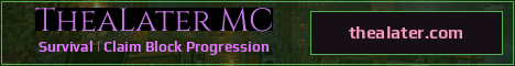 TheaLater MC Minecraft server banner