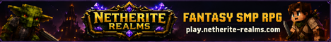 Netherite Realms Minecraft server banner